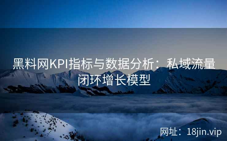 黑料网KPI指标与数据分析：私域流量闭环增长模型