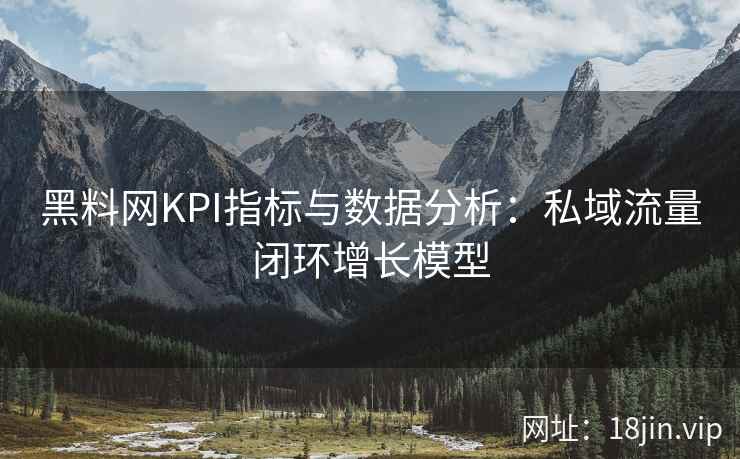 黑料网KPI指标与数据分析：私域流量闭环增长模型