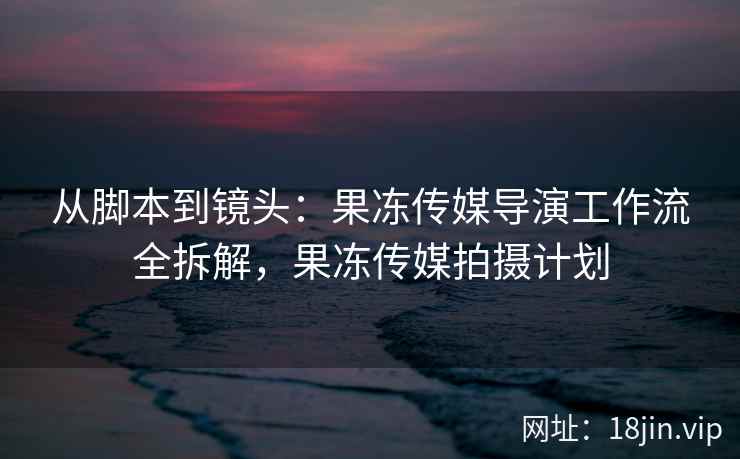 从脚本到镜头：果冻传媒导演工作流全拆解，果冻传媒拍摄计划