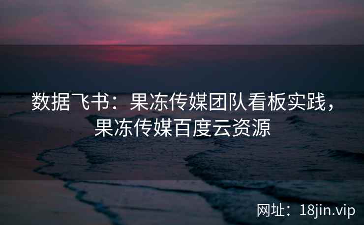 数据飞书：果冻传媒团队看板实践，果冻传媒百度云资源