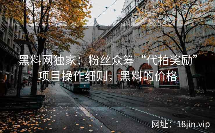 黑料网独家：粉丝众筹“代拍奖励”项目操作细则，黑料的价格