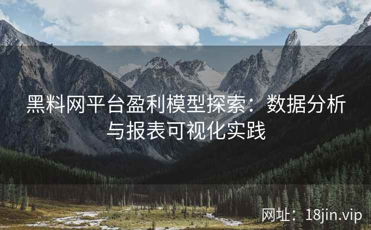 黑料网平台盈利模型探索：数据分析与报表可视化实践