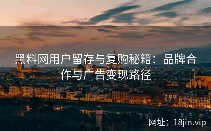 黑料网用户留存与复购秘籍：品牌合作与广告变现路径