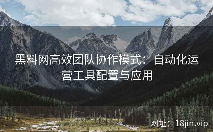 黑料网高效团队协作模式：自动化运营工具配置与应用