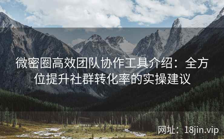 微密圈高效团队协作工具介绍：全方位提升社群转化率的实操建议
